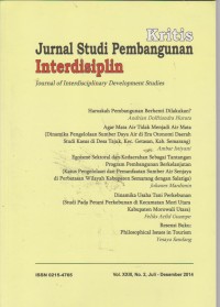 Kritis Jurnal studi pembangunan interdisiplin.No.2.2014.Jurnal STIE