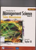 Introduction to Management Science (Sains Manajemen) Buku 2.Edisi 8